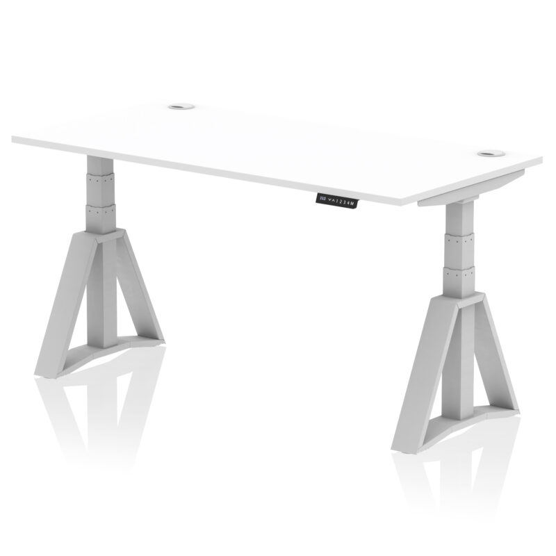 Air Height Adjustable Desk With Cable Ports With Piste Foot - Image 11