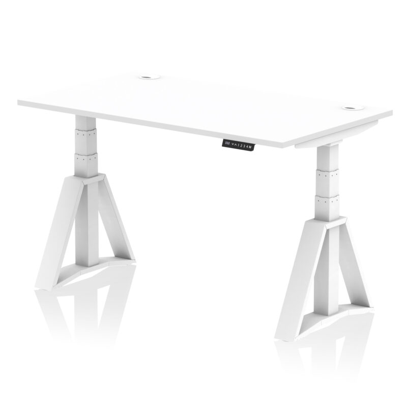 Air Height Adjustable Desk With Cable Ports With Piste Foot - Image 30
