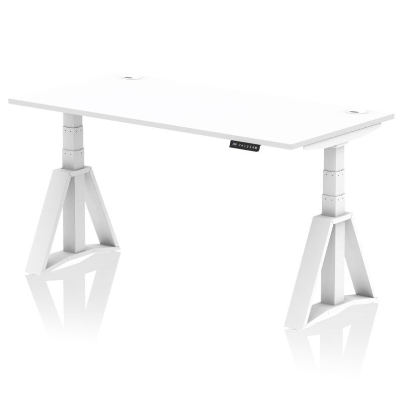 Air Height Adjustable Desk With Cable Ports With Piste Foot - Image 31