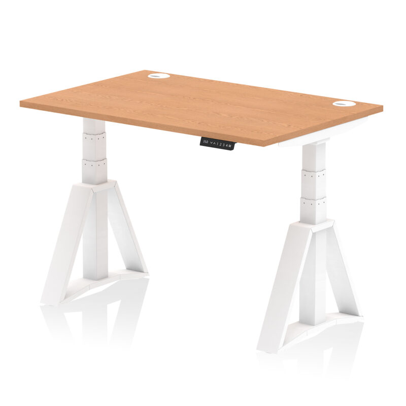 Air Height Adjustable Desk With Cable Ports With Piste Foot - Image 37