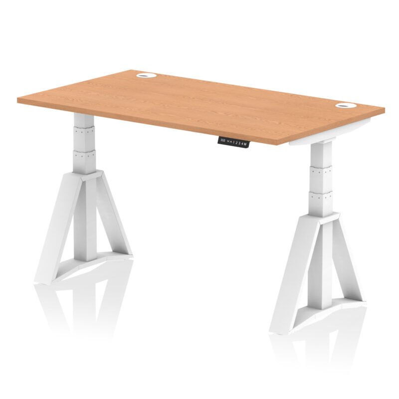 Air Height Adjustable Desk With Cable Ports With Piste Foot - Image 38