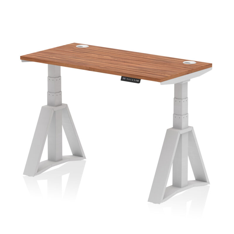 Air Height Adjustable Slimline Desk With Cable Ports With Piste Foot - Image 5
