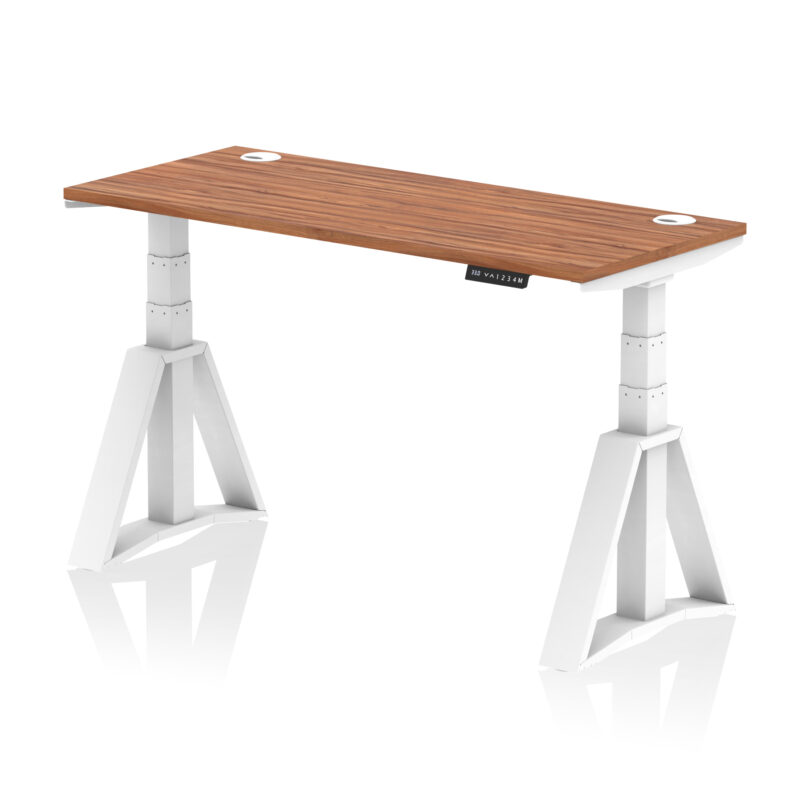 Air Height Adjustable Slimline Desk With Cable Ports With Piste Foot - Image 26