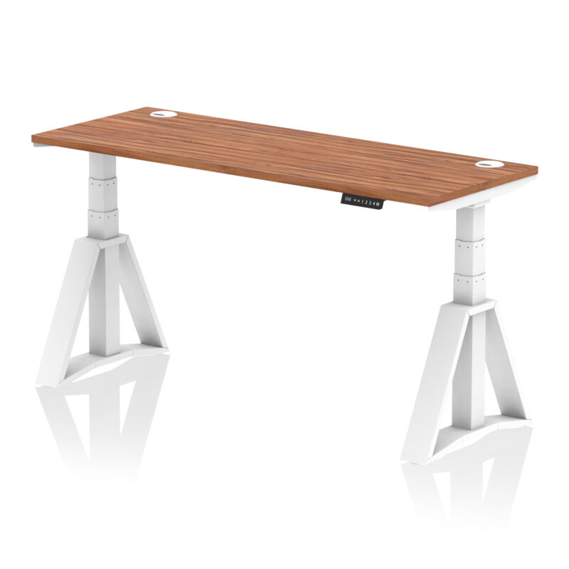 Air Height Adjustable Slimline Desk With Cable Ports With Piste Foot - Image 27
