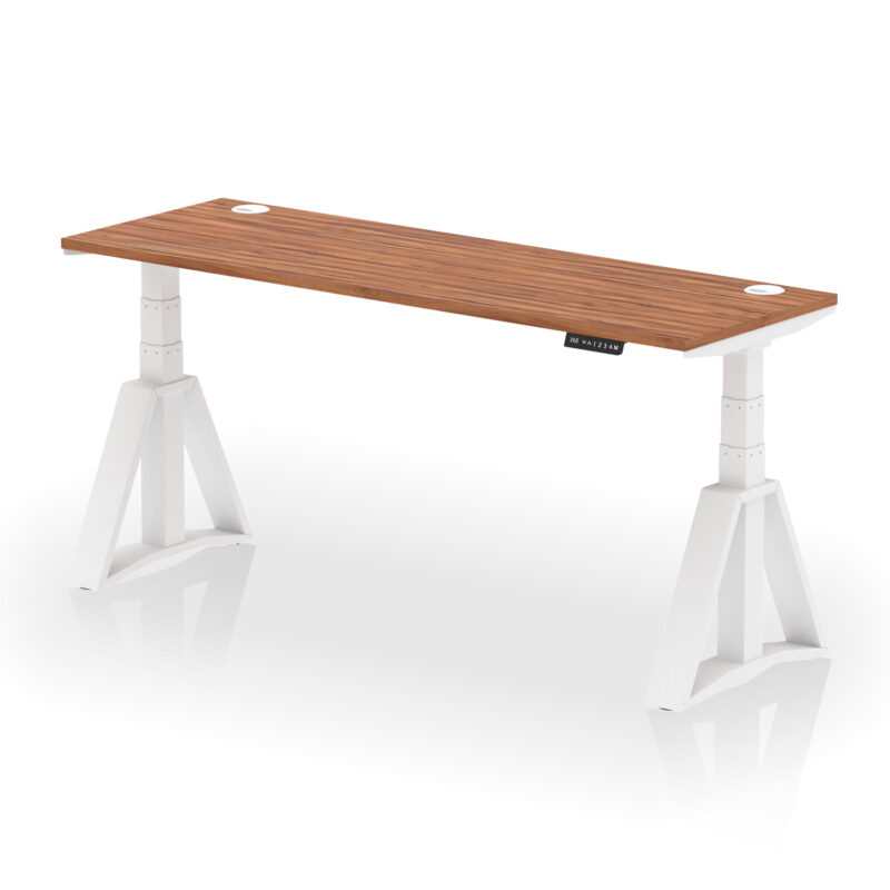 Air Height Adjustable Slimline Desk With Cable Ports With Piste Foot - Image 28