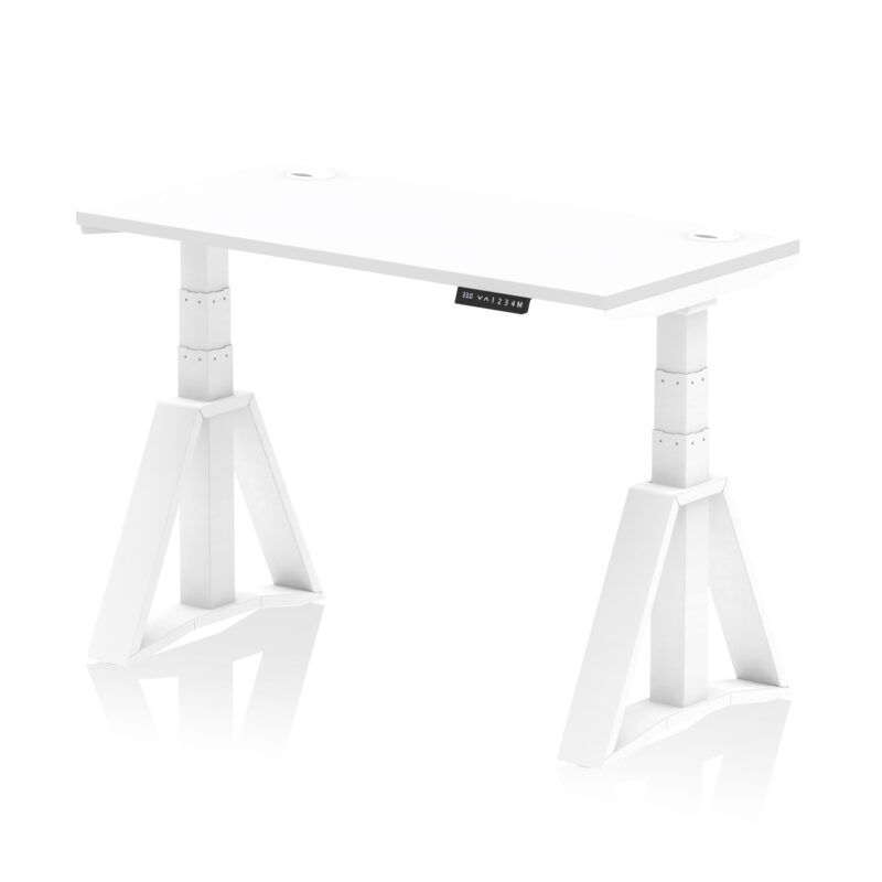 Air Height Adjustable Slimline Desk With Cable Ports With Piste Foot - Image 29