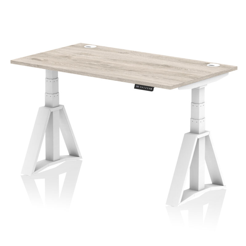 Air Height Adjustable Desk With Cable Ports With Piste Foot - Image 44