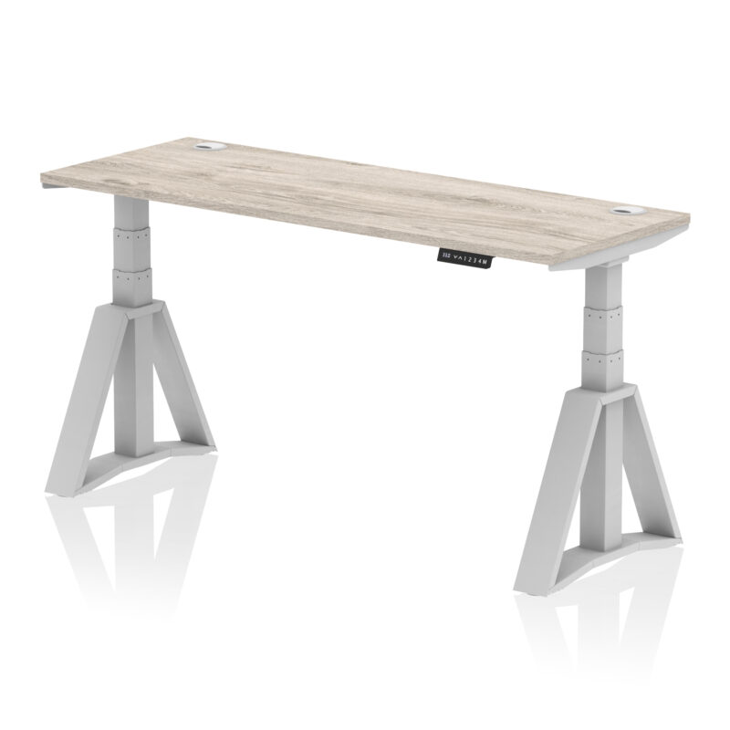 Air Height Adjustable Slimline Desk With Cable Ports With Piste Foot - Image 43