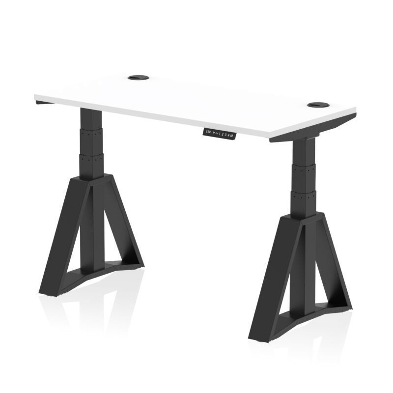 Air Height Adjustable Slimline Desk With Cable Ports With Piste Foot - Image 57