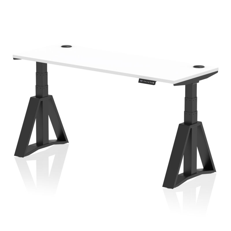 Air Height Adjustable Slimline Desk With Cable Ports With Piste Foot - Image 59