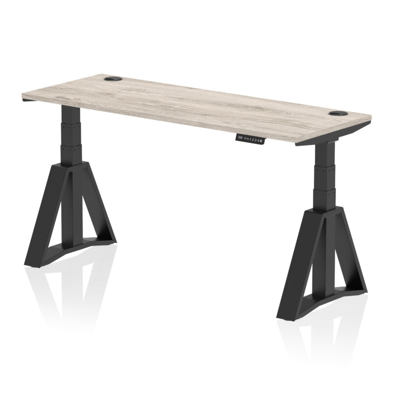 Air Height Adjustable Slimline Desk With Cable Ports With Piste Foot - Image 71