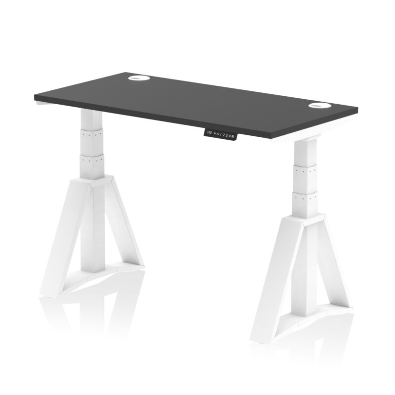 Air Height Adjustable Slimline Desk With Cable Ports With Piste Foot - Image 75