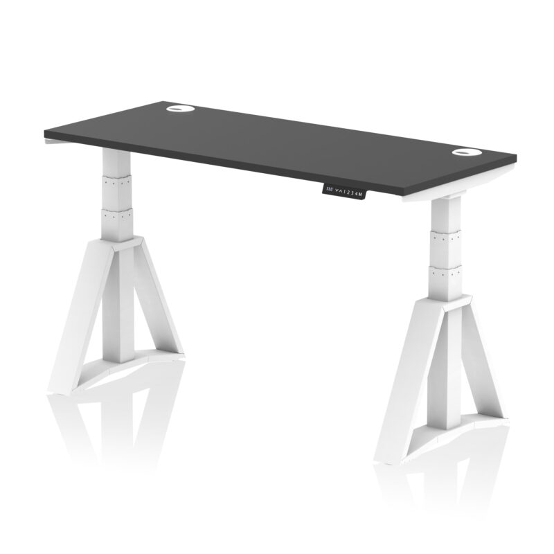 Air Height Adjustable Slimline Desk With Cable Ports With Piste Foot - Image 78