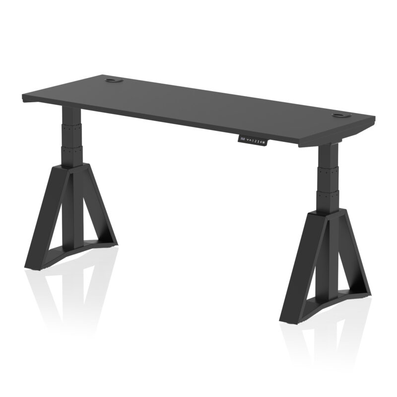 Air Height Adjustable Slimline Desk With Cable Ports With Piste Foot - Image 79