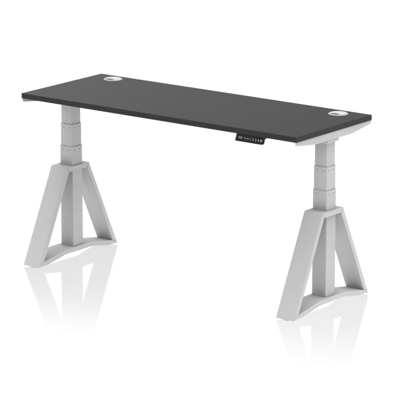 Air Height Adjustable Slimline Desk With Cable Ports With Piste Foot - Image 80