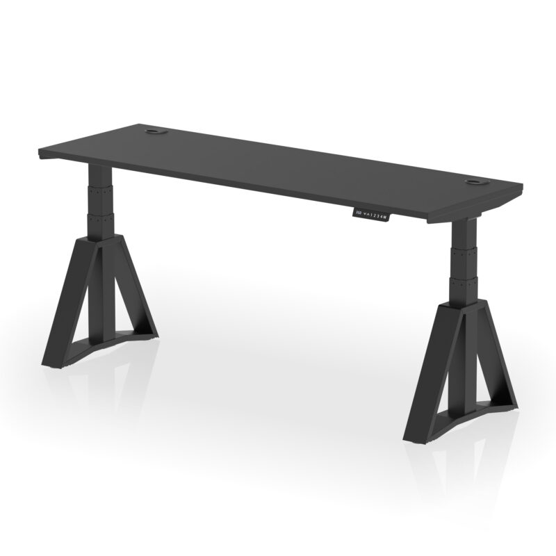 Air Height Adjustable Slimline Desk With Cable Ports With Piste Foot - Image 82