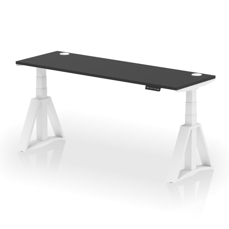 Air Height Adjustable Slimline Desk With Cable Ports With Piste Foot - Image 84