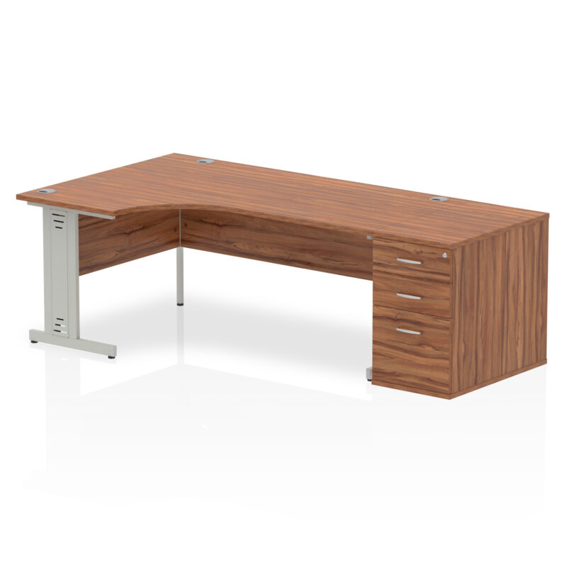 Impulse 1800mm Cable Managed Left Crescent Desk Workstation - Image 29