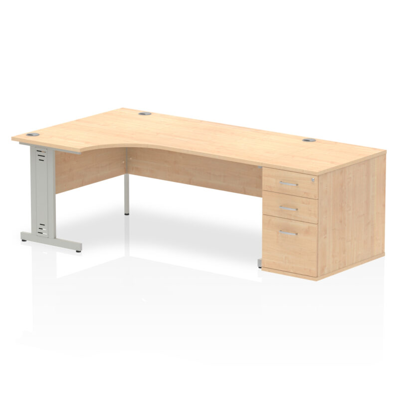 Impulse 1800mm Cable Managed Left Crescent Desk Workstation - Image 17