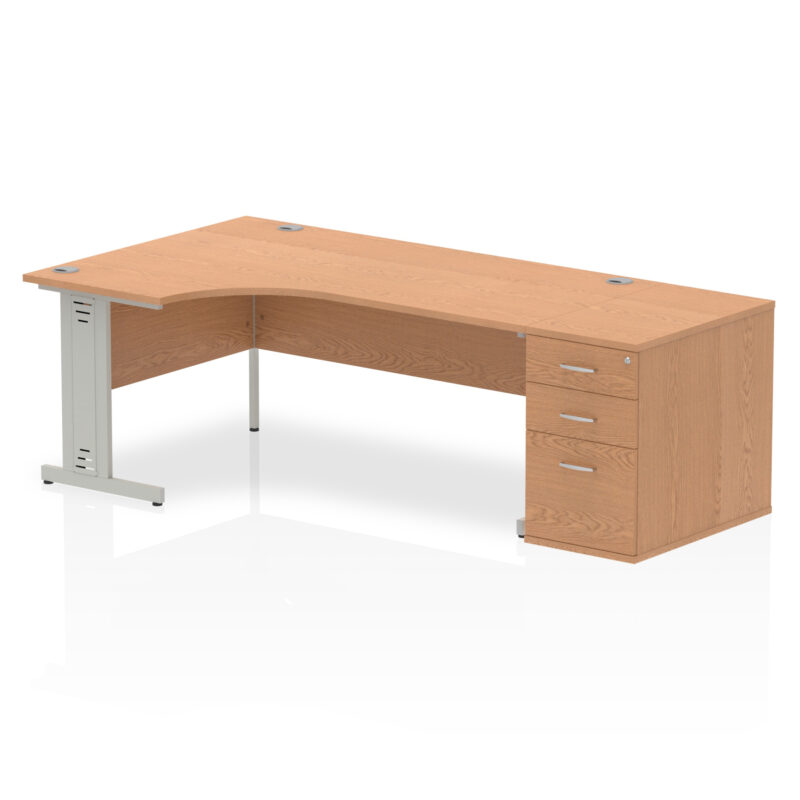 Impulse 1800mm Cable Managed Left Crescent Desk Workstation - Image 23