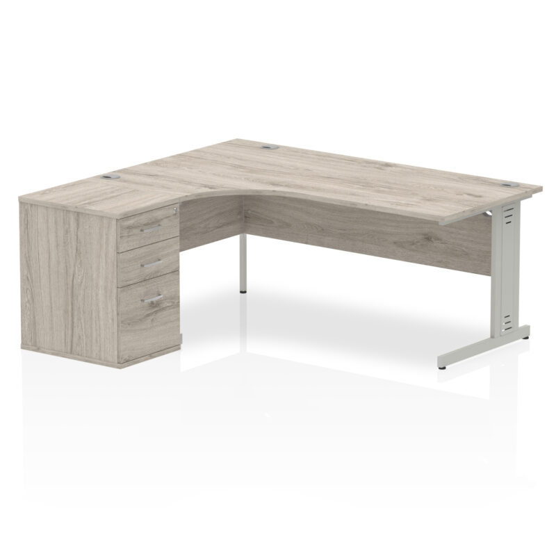 Impulse 1800mm Cable Managed Left Crescent Desk Workstation - Image 8