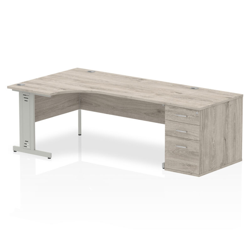 Impulse 1800mm Cable Managed Left Crescent Desk Workstation - Image 11