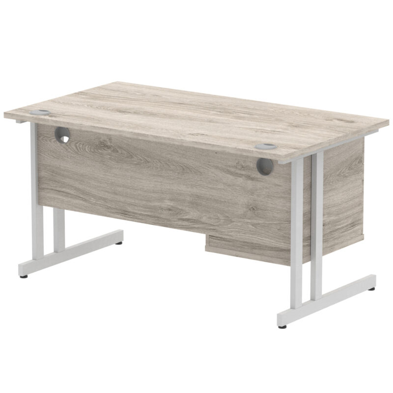 Impulse 1400mm Cantilever Straight Desk With Single Fixed Pedestal - Image 74