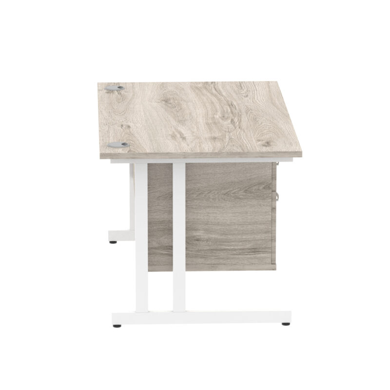 Impulse 1400mm Cantilever Straight Desk With Single Fixed Pedestal - Image 14