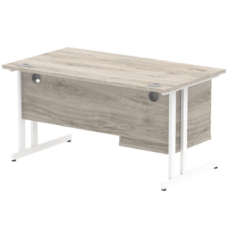 Impulse 1400mm Cantilever Straight Desk With Single Fixed Pedestal - Image 15