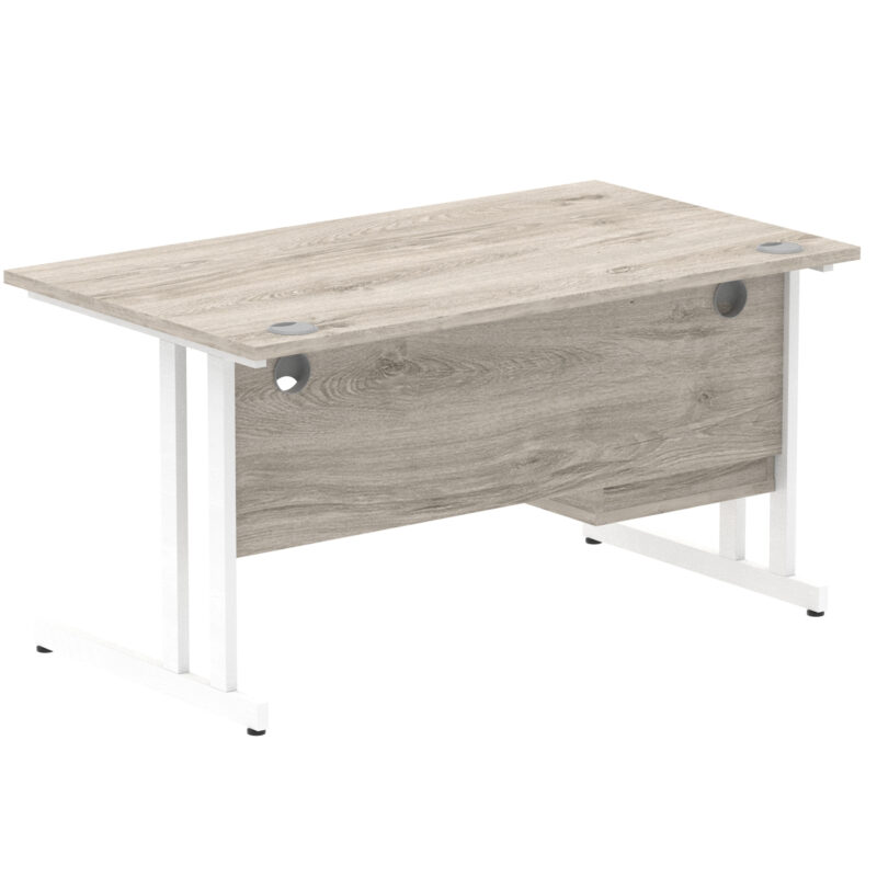 Impulse 1400mm Cantilever Straight Desk With Single Fixed Pedestal - Image 17
