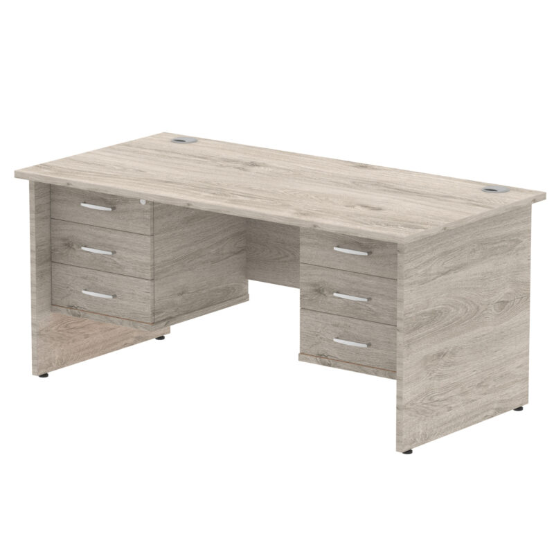 Impulse 1600mm Panel End Straight Desk With Two Fixed Pedestal - Image 8