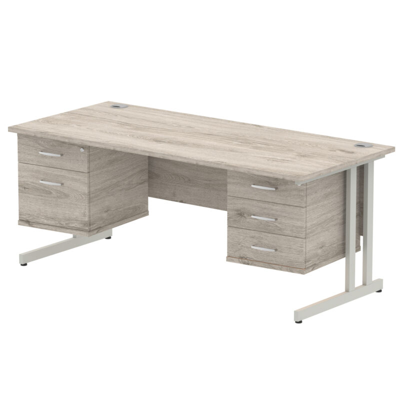 Impulse 1800mm Cantilever Straight Desk With Two Fixed Pedestal - Image 28