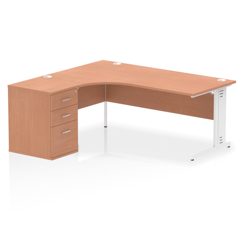 Impulse 1800mm Cable Managed Left Crescent Desk Workstation - Image 3
