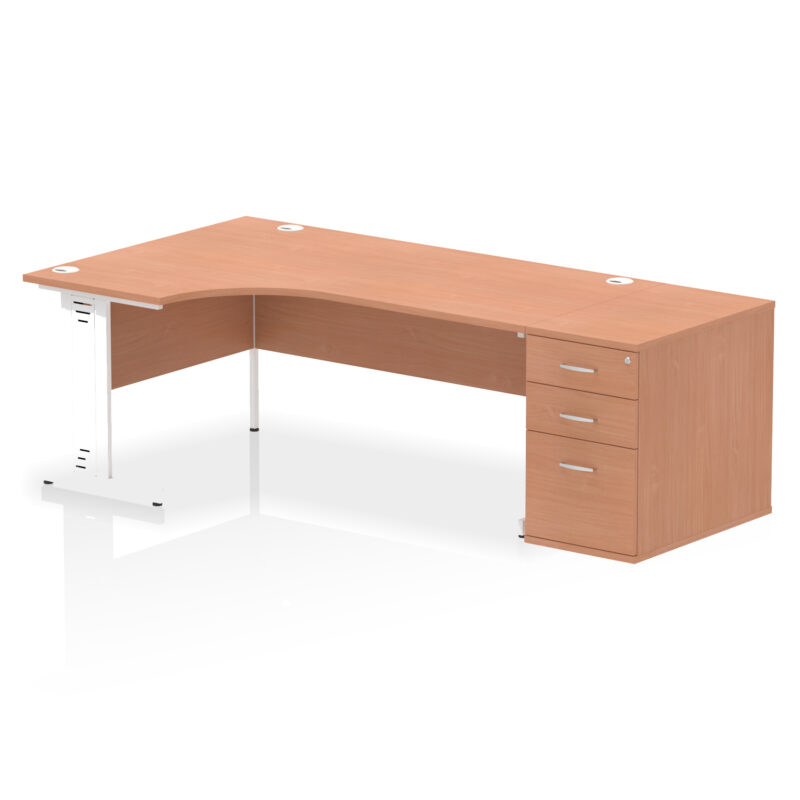 Impulse 1800mm Cable Managed Left Crescent Desk Workstation - Image 6