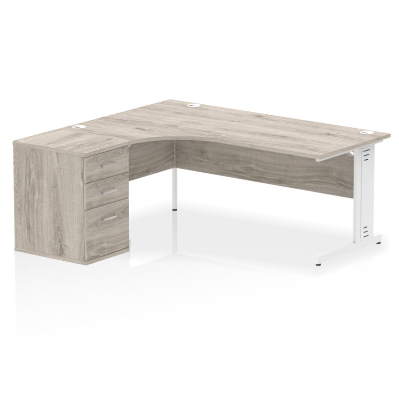 Impulse 1800mm Cable Managed Left Crescent Desk Workstation - Image 9