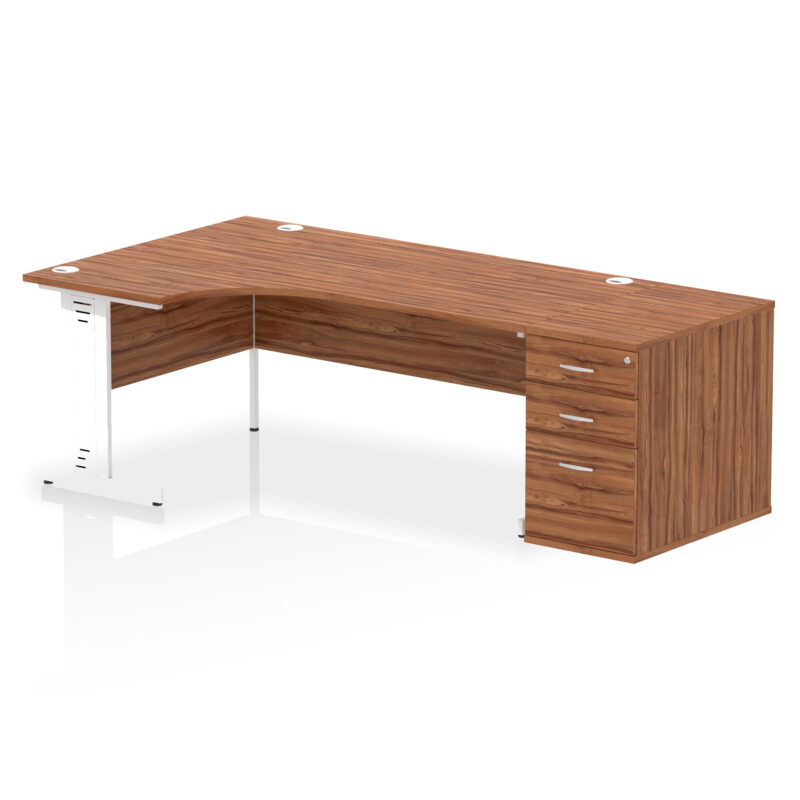 Impulse 1800mm Cable Managed Left Crescent Desk Workstation - Image 30