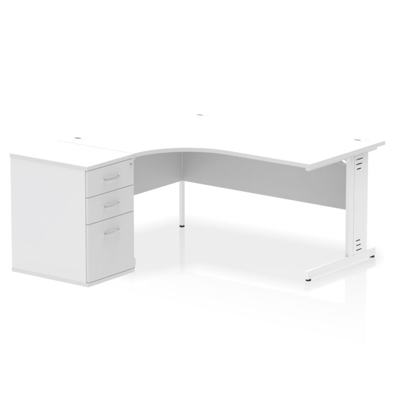 Impulse 1600mm Cable Managed Left Crescent Desk Workstation - Image 33