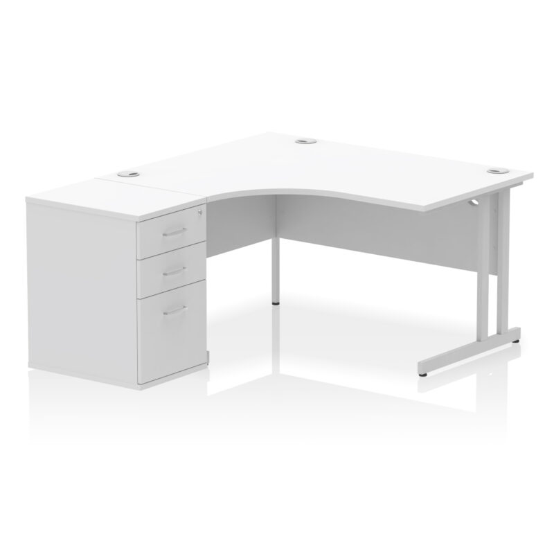 Impulse 1400mm Cantilever Left Crescent Desk Workstation - Image 31