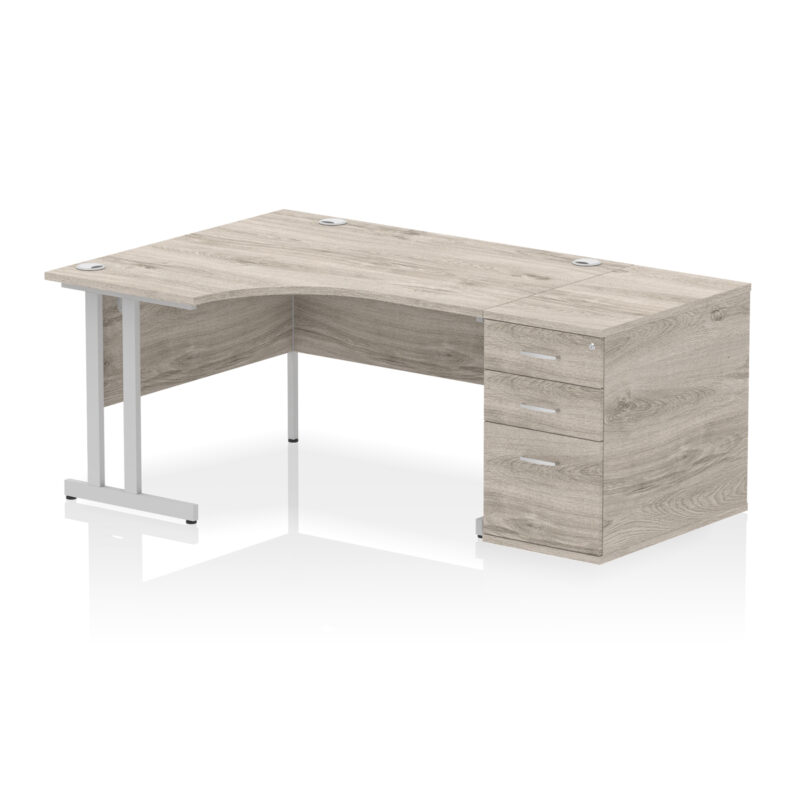 Impulse 1400mm Cantilever Left Crescent Desk Workstation - Image 10