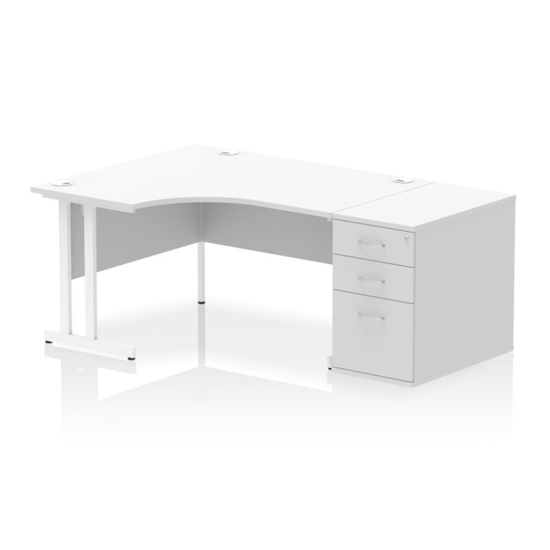 Impulse 1400mm Cantilever Left Crescent Desk Workstation - Image 35