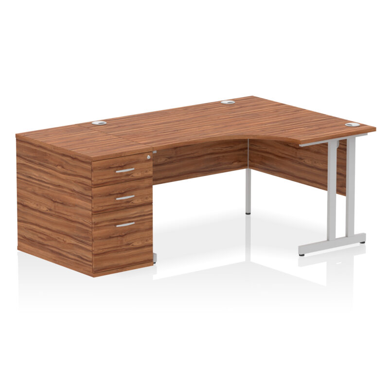Impulse 1400mm Cantilever Right Crescent Desk Workstation - Image 28
