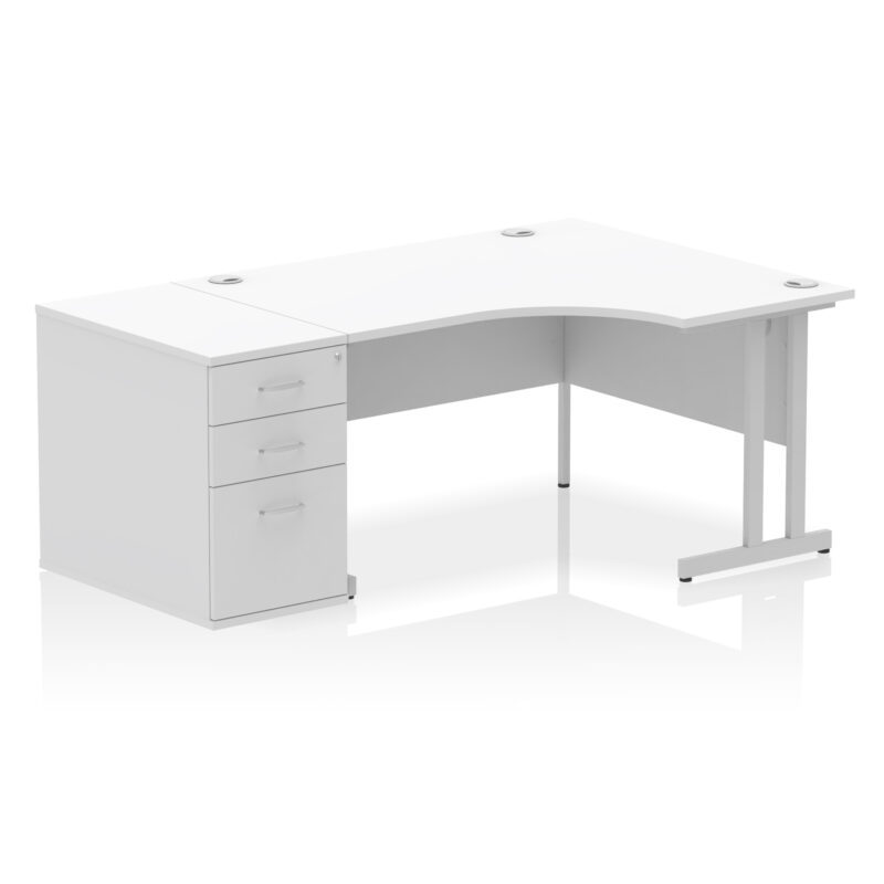 Impulse 1400mm Cantilever Right Crescent Desk Workstation - Image 34