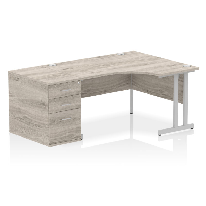Impulse 1400mm Cantilever Right Crescent Desk Workstation - Image 10