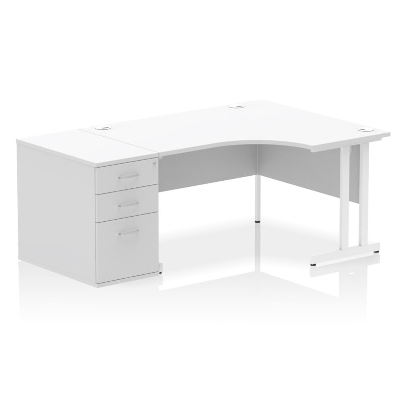Impulse 1400mm Cantilever Right Crescent Desk Workstation - Image 35