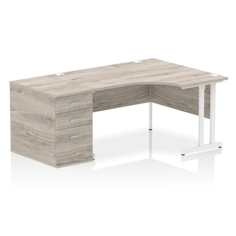 Impulse 1400mm Cantilever Right Crescent Desk Workstation - Image 11