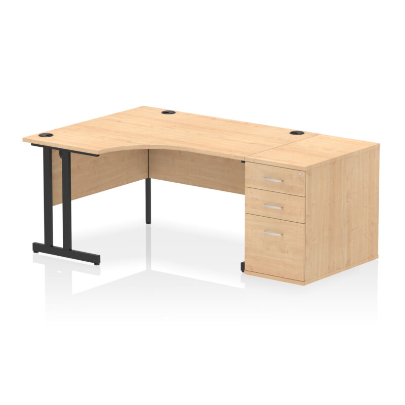 Impulse 1400mm Cantilever Left Crescent Desk Workstation - Image 18