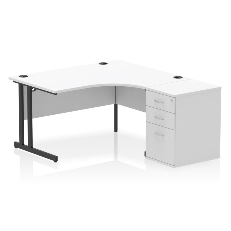 Impulse 1400mm Cantilever Right Crescent Desk Workstation - Image 33