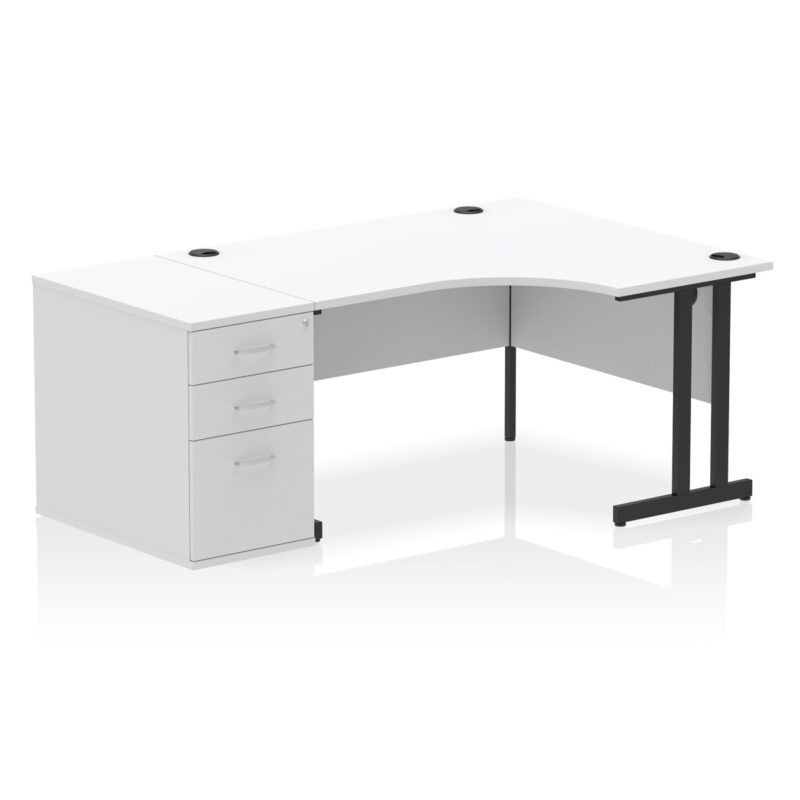 Impulse 1400mm Cantilever Right Crescent Desk Workstation - Image 36