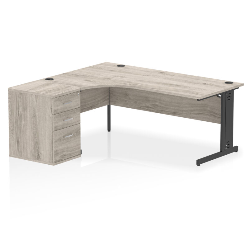 Impulse 1800mm Cable Managed Left Crescent Desk Workstation - Image 7