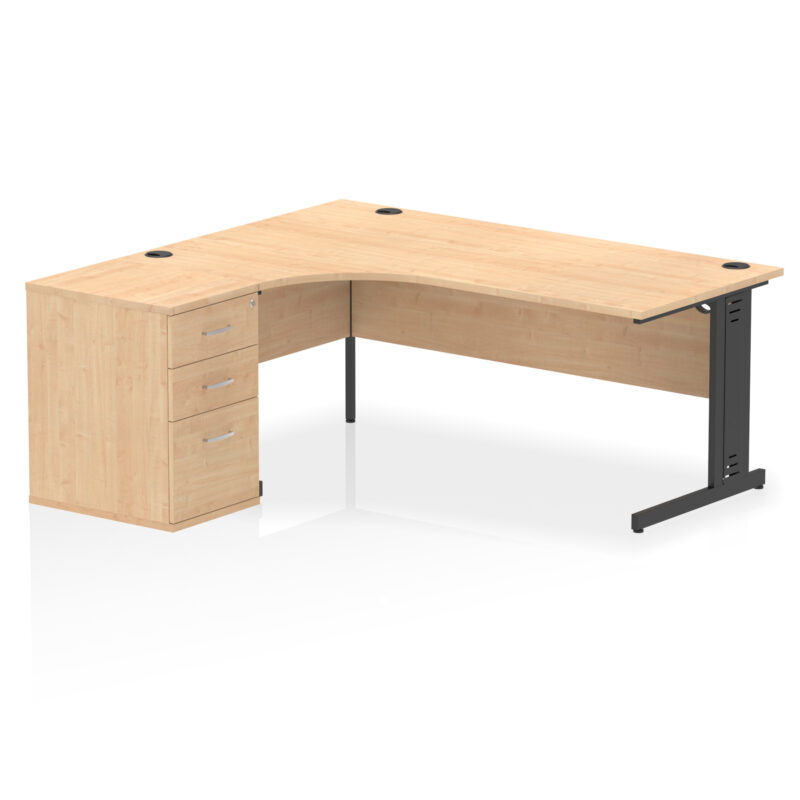 Impulse 1800mm Cable Managed Left Crescent Desk Workstation - Image 13